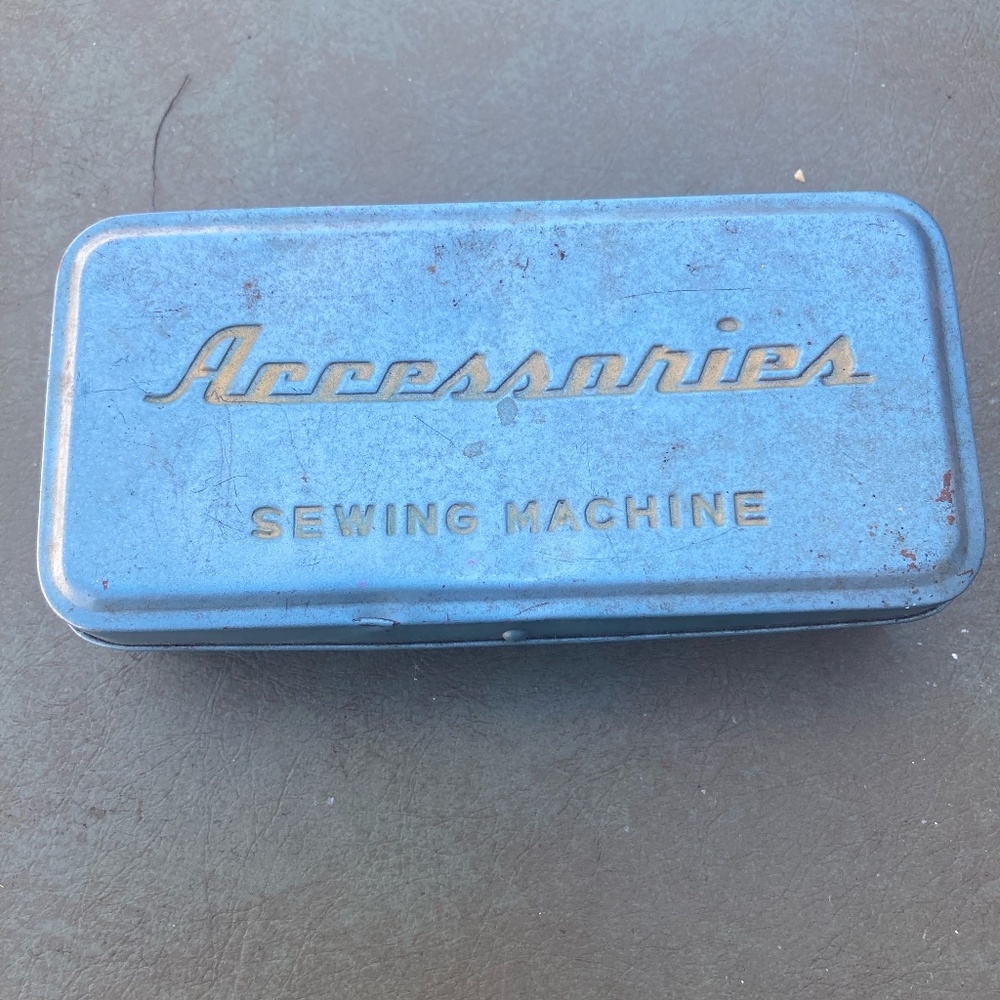Metal Tin Sewing Machine Accessory Box Vintage Sewing Enthusiasts